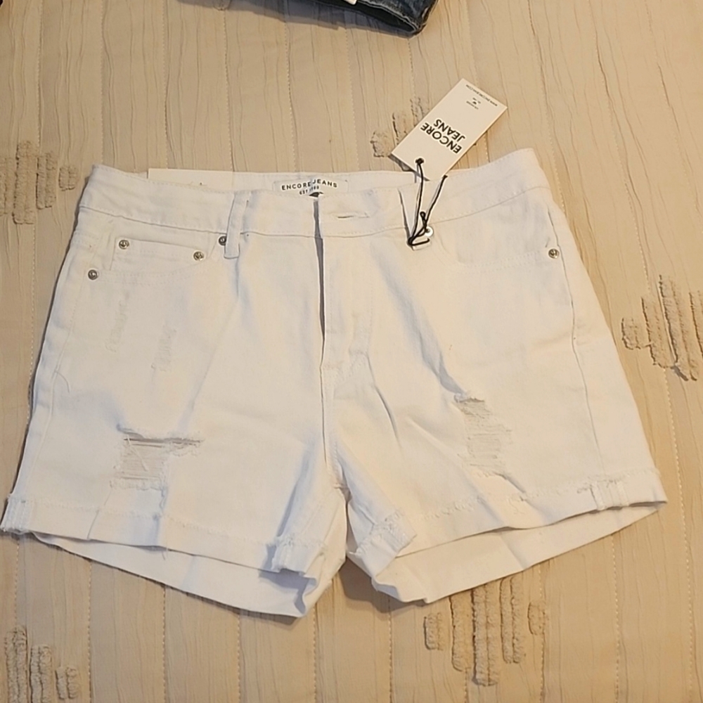 White Denim Shorts